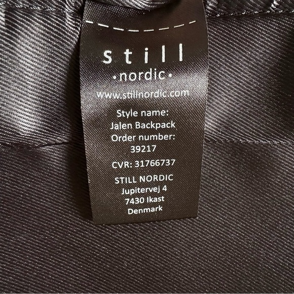 Still Nordic Jalen Large Canvas/Leather Backpack Laptop Bag in Black Unisex - Picture 14 of 15